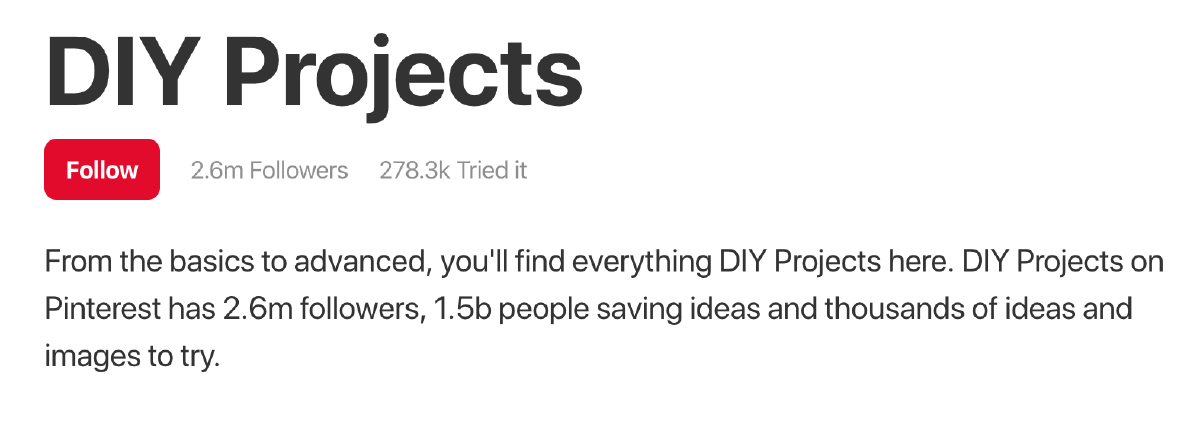 Pinterest Category Followers